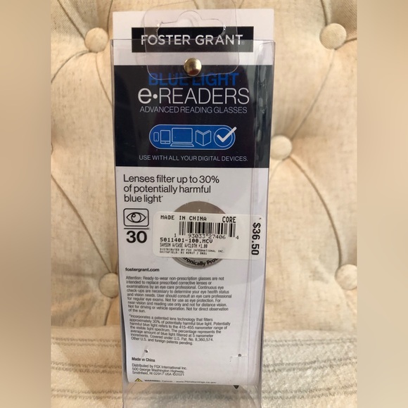 Foster Grant Blue Light e-Readers (+1.00) Advanced Reading Glasses - Picture 4 of 5